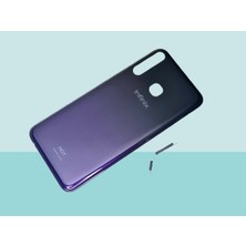 Tkgz Infinix Hot 8 Uyumlu Full Kasa Arka Kapak Batarya Kapağı - Mavi Siyah