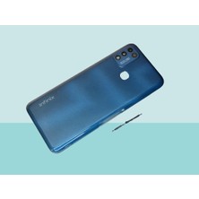 Tkgz Infinix Hot 10 Play Uyumlu Full Kasa Arka Kapak Batarya Kapağı - Mavi
