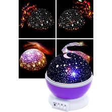 Dönen Star Master Renkli Yıldızlı Gökyüzü Projeksiyon Gece Lambası Mor