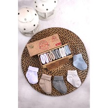 Poffibabyorganik Pamuk Unisex 5'li Kutulu Premium Yenidoğan Bebek Çorabı