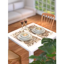 Premium 2'li Fırfırlı & Fransız Köylüleri Desenli Kumaş Amerikan Servis Seti - Vintage ve Şık Set