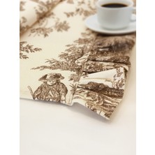 Premium 2'li Fırfırlı & Fransız Köylüleri Desenli Kumaş Amerikan Servis Seti - Vintage ve Şık Set