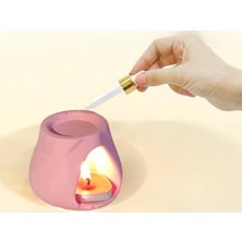 Buhardanlık Dekoratif Mumluk  El Yapımı Seramik Tozu Buhurdanlık Yağdanlık Aroma Terapi  Pembe