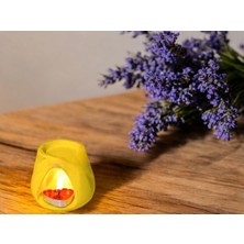 Buhardanlık Dekoratif Mumluk  El Yapımı Seramik Tozu Buhurdanlık Yağdanlık Aroma Terapi  Sarı