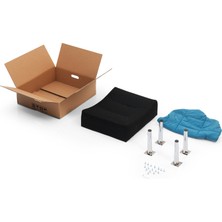 Meşe Home Smart Kılıflı Süngerli Metal Ayaklı Puf Gri