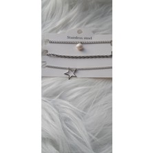 Stainless Steel Badelis Üçlü Kombin Çoklu Silver Çelik Bileklik