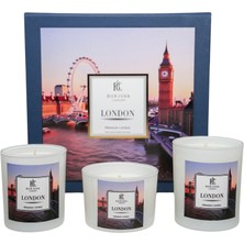 Londra Konseptli Kokulu Soya Mum Seti