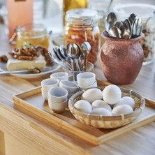 IKEA 2'li Set Kahvaltılık Yumurta Kabı Çap 5 cm Ikea 2 Adet Porselen Yumurtalık Beyaz Yükseklik 3 cm
