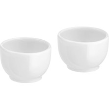 IKEA 2'li Set Kahvaltılık Yumurta Kabı Çap 5 cm Ikea 2 Adet Porselen Yumurtalık Beyaz Yükseklik 3 cm
