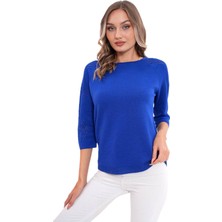 Kadın Sıfıryaka Simli Kol Detaylı Kazak 12763 BGL-ST04221