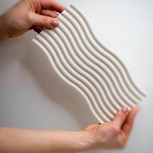Bliss Beam Decoration Beyaz Dalgalı Sunum Tepsisi Ev Dekor Beton Takı Tabağı