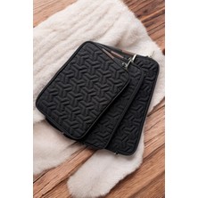 Aggu Bebe iPad Air Pro & Matepad & Galaxy & Tablet Kılıfı 11" - 12'' İnç Uyumlu Kapitoneli Omuz Askılı Siyah Tablet Çantası