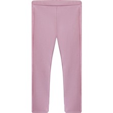 Lovettı Kız Çocuk Full Şardonlu Yan Panel Tüylü (Nova) Tayt-Dusty Pink