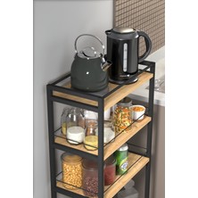 4 Raflı Metal Düzenleyici Tekerlekli Kiler Tekerlekli Banyo Rafı Metal Organizer Çok Amaçlı Raf