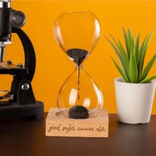 Keyfim Shop Kişiye Özel Ahşap Kaideli Manyetik Kum Saati