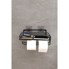 Moniev Yapışkanlı Tuvalet Kağıtlığı Metal Wc Kağıtlık Peçetelik Tuvalet Kağıdı Organizeri Banyo Düzenleyici
