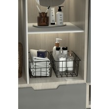 Moniev 2'Li Büyük Boy Lüks Sepet Mutfak Düzenleyici Banyo Organizer Tel Sepet metal Organizer Meyve Sepeti
