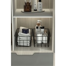 Moniev 2'Li Büyük Boy Lüks Sepet Mutfak Düzenleyici Banyo Organizer Tel Sepet metal Organizer Meyve Sepeti
