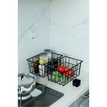 Moniev 2'Li Büyük Boy Lüks Sepet Mutfak Düzenleyici Banyo Organizer Tel Sepet metal Organizer Meyve Sepeti