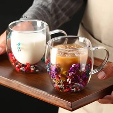 Pablıto 2 Adet Çift Cidarlı Çiçekli Bardak 250ML