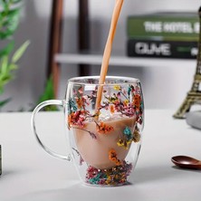 Pablıto 2 Adet Çift Cidarlı Çiçekli Bardak 250ML