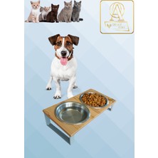 Kedi ve Köpekler Için Sağlıklı Yeme Standı, %10 Eğimli Tasarım ve Kaymaz Ayaklar