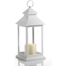 Techno Station Dekor Mumluk LED Mum Tükenmeyen Pilli Mum ve Askılı Stand Dekor Mumluk Iç Dış Mekan Plastik Beyaz