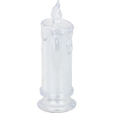 Techno Station Plastik Dekoratif Mum Sarı Işık Pilli Mum Romantik Ortam Evlilik Teklifi Kına Dekor 11  cm  1 Adet