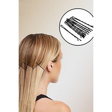 Techno Station Kadın Siyah Tel Firkete Saç Tokası 100 Adet Esneme Yapmaz Kaliteli Kalın Tel Toka 100LÜ