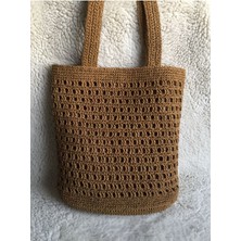 My Vintage El Yapımı Örgü Çanta , Hasır Çanta, Kadın Omuz Çantası, Plaj Çantası,