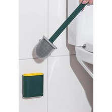 Antibakteriyel Silikon Uçlu Tuvalet Fırçası Seti - Tuvalet ve Klozet Temizleme Fırçası - Beyaz