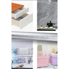 Mutfak Tezgah Üstü Çekmece Içi Folyo Kaplama Gümüş Yapışkanlı  2 Metre x 40  cm  Kolay Silinir