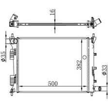 Radyatör Brazing Accent Blue 1.4i-1.6i- I20 1.4i Mek 500X382X16 10