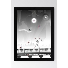 Spider Man Çerçeveli Tablo - Örümcek Adam Eve Dönüş Yok Fim Posteri Tablo