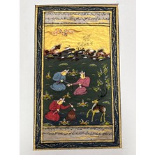 Hasyılmaz Asillerin Yemek Hazırlığı Adlı El Yapımı Minyatür Resim 20,5 x 12  cm
