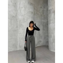Sheyma Butik Beli Lastikli Çimalı Pantolon