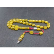 İskeçe Tesbih Zeyzun Usta Eseri Dik Damar (Imza Çivi Ara Pullar Gümüş) Sıkma Kehribar Sertifikalı 6976