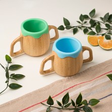 Mirabambino Kulplu Silikonlu Bambu Bardak Yeşil