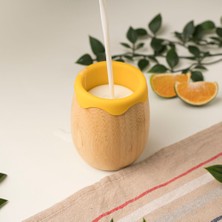 Mirabambino Kulpsuz Silikonlu Bambu Bardak Sarı