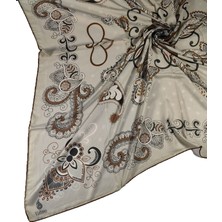 Mim Eşarp ve Şal Alize Krep Etnik Desen Büyük Boy Eşarp 140X140 cm