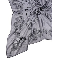 Mim Eşarp ve Şal Alize Krep Etnik Desen Büyük Boy Eşarp 140X140 cm