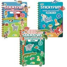 Stickypuff Hayvanlar Seti (3 Kabartmalı Tak Çıkar Çıkartma Kitabı)