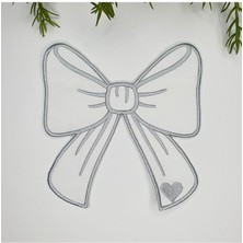 Decofav Gümüş Gri Kurdele Şeklinde Nakışlı Kokteyl Peçetesi 1 Adet