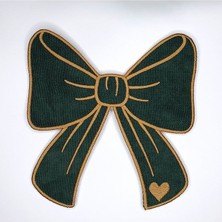 Decofav Kurdele Şeklinde Gold Nakışlı Yeşil Kumaş Kokteyl Peçetesi 1 Adet