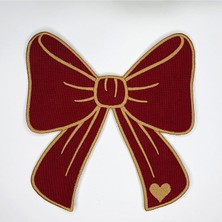 Decofav Kurdele Şeklinde Gold Nakışlı Bordo Kırmızı Kumaş Kokteyl Peçetesi 1 Adet