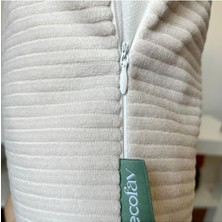 Decofav Bej Fitilli Kadife Kırlent Kılıfı - Lüks ve Modern Dekoratif Yastık Kılıfı