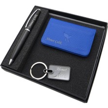 Signator D373 Isme Özel Set - Deri Kartlık + Anahtarlık  + Kalem Seti | Isme Özel Hediyelik Set