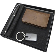 Signator D369 Isme Özel Set - Deri Kartlık + Anahtarlık  + Kalem Seti | Isme Özel Hediyelik Set