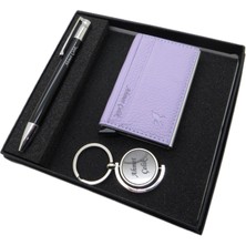 Signator D355 Isme Özel Set - Deri Kartlık + Anahtarlık  + Kalem Seti | Isme Özel Hediyelik Set