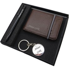 Signator D329 Isme Özel Set - Deri Kartlık + Anahtarlık  + Kalem Seti | Isme Özel Hediyelik Set